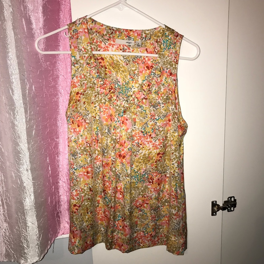 Halogen | Silk Floral Sleeveless Blouse S